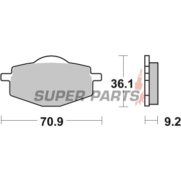 Накладки -BREMBO- 07YA1407, Adly Fox, Beta Euro/Jonathan, Gilera RC, MBK Flame/Thunder/Skyliner, Sachs Roadster, Yamaha DT/RD/TT/XT/XTZ/YZ 1983-2007