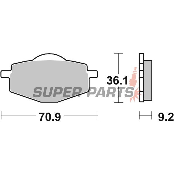 Накладки -BREMBO- 07YA1407, Adly Fox, Beta Euro/Jonathan, Gilera RC, MBK Flame/Thunder/Skyliner, Sachs Roadster, Yamaha DT/RD/TT/XT/XTZ/YZ 1983-2007