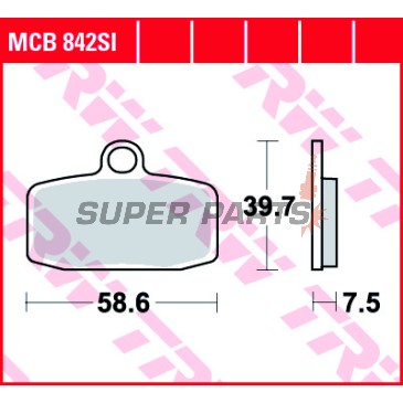 Накладки -TRW- MCB842SI, Husqvarna TC85 (2014-2020), KTM Freeride 250R/350/350E (2012-2017), KTM SX85 / 85BW (2012-2020), KTM SXS85 (2013-2014)