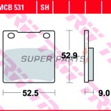 Накладки -TRW- MCB531, Kawasaki Z, ZR, ZRX, ZX, ZX-12R, ZX-7R, ZXR, ZZR 1979-2006; Suzuki GS, GSF, GSX, GSX-R, RF, RG, RGV, SV, TL, VX 1983-2011