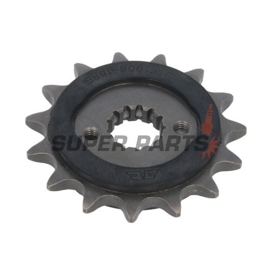 Преден пиньон -JT- JTF1908,15RB, 15 зъба, с гумен демпфер, KTM Duke 390 2013-2019, RC 390 2014-2019