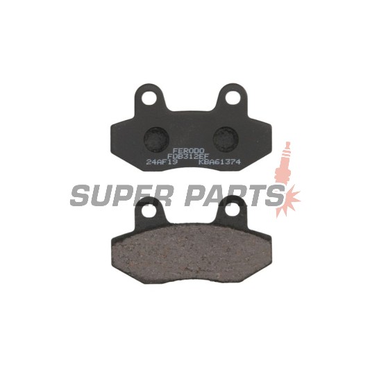 Накладки -FERODO- FDB312EF, Honda CH Spacy / MBX 50-125, Hyosung GT / GV Aquila / Karion / XRX 125-650, Kymco Pulsar 125, Peugeot Django / Speedfight IV 50-125 1985-2015