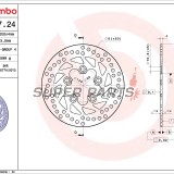 Спирачен диск -BREMBO- 68B40724, Kymco Grand Dink 250, Kymco Yup 250 (2001-2005)