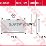 Накладки -TRW- MCB595, Suzuki GSX-R 400/750/1100 (1988-1995), Triumph Daytona, Rocket III, Speed Triple, Sprint, Thunderbird, Tiger, Trophy (1991-2016), Yamaha TZ250 (1990-2001)