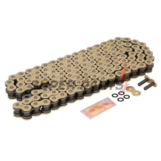 Верига -DID- 525VX3G&B-128, размер 525, 128 звена, усилена, злато/черна