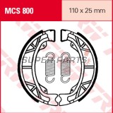 Накладки (челюст) -TRW- MCS800, 110x25mm, Aprilia SR/Rally/Sonic, Honda SH/SFX/DAX, Kymco Agility/Dink/Top Boy, Malaguti F10/F12, Peugeot Ludix/Speedfight/Trekker/Vivacity, Piaggio NRG/Zip (1966-2015)