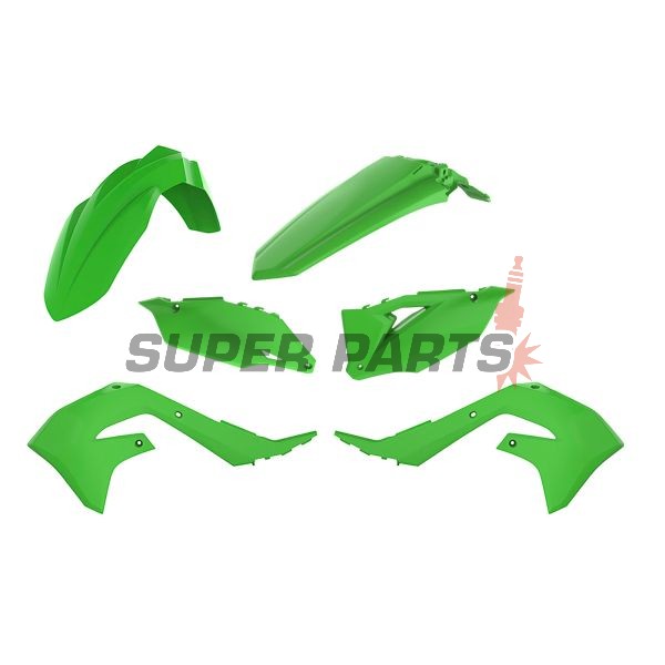 Пластмаси комплект -POLISPORT- зелени, KAWASAKI KX 250/450 2019-2022