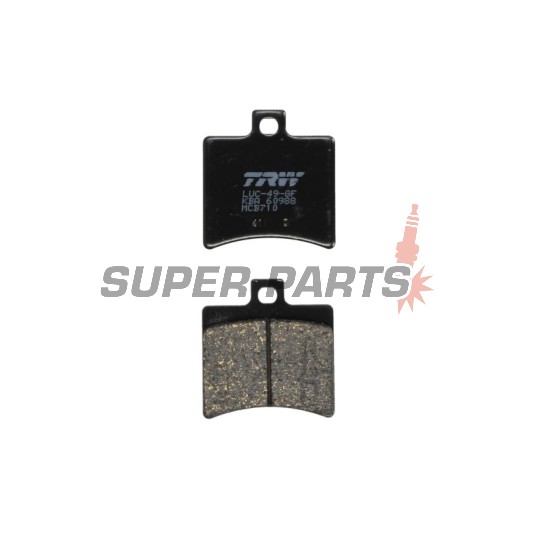 Накладки -TRW- MCB710, Aprilia Atlantic 125-500, Leonardo 250-300, RS 125, SR 50, Scarabeo 50-500, Sportcity 125-300, Benelli Velvet 125-250, Beta Eikon 50-150, Malaguti F18 125, Madison 125-500, Password 250, Phantom Max 125-200, Spider Max 500, MBK Ovet