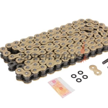 Верига -DID- 525VX3G&B-108, размер 525, 108 звена, усилена, злато/черна