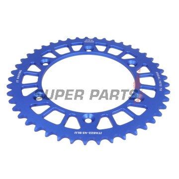 Заден пиньон -JT- JTA822,45BLU, 45 зъба, син, алуминиев, Betamotor RR 250/400/450 2005-2012, RR 520 2010-2014, RR 525 2005-2009, RR Enduro 250/450/525 2005-2008, RR Enduro 350 2011-2012, RR Enduro 400 2010-2012, Cagiva WMX 125/250 1989-1992