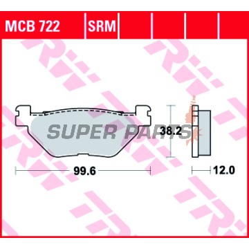 Накладки -TRW- MCB722SRM, синтеровани, Yamaha TMAX/XP 500/530 (2001-2019)