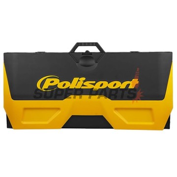 Килим за мотор -POLISPORT- черен/жълт, гумиран, сгънат