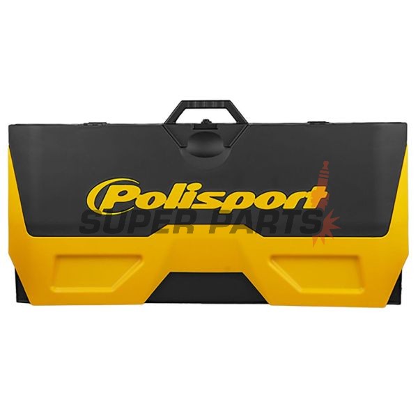 Килим за мотор -POLISPORT- черен/жълт, гумиран, сгънат