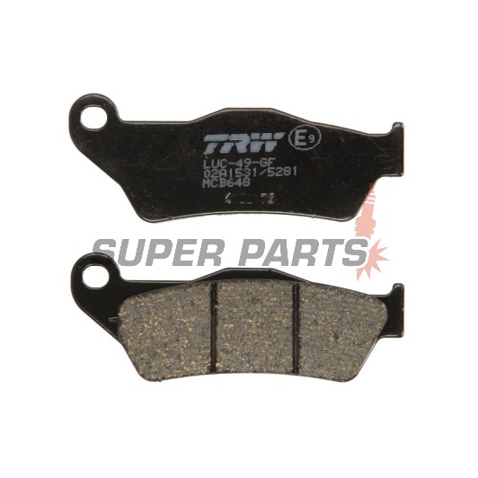 Накладки -TRW- MCB648, Alfer 250, Aprilia MX/Mana/Pegaso/RST, ATK Cross/Enduro, BMW G450X/HP2, Ducati Monster, Gas Gas EC, Husqvarna SM/TE/WR, KTM Adventure/EXC/SX, Moto Guzzi Stelvio, Yamaha TT/Majesty