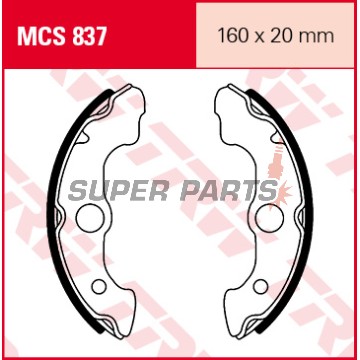 Накладки (челюст) -TRW- MCS837, 160x30mm, Honda TRX Fourtrax 70 / 300FW / 350 / 400 Rancher-Foreman / 450 Foreman / 500FA / 650 Rincon (1986-2009)