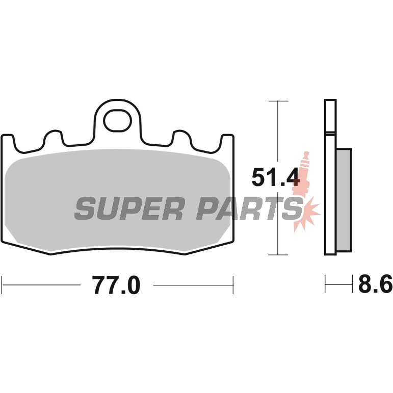 Накладки -BREMBO- 07BB2607, BMW K 75 / K 1200 LT GT RS R S / R 850 1100 1150 1200 RT RS R S (1991-2012)