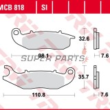 Накладки -TRW- MCB818, Derbi Mulhacen 125, Terra 125/125 Adventure, Honda CRF250L, CRF250M