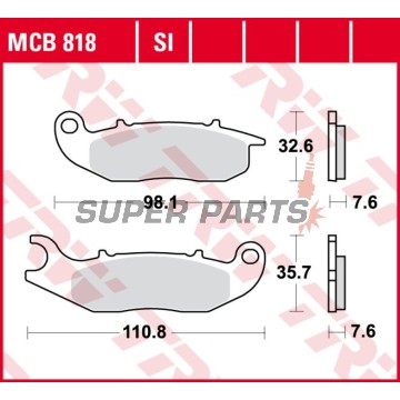 Накладки -TRW- MCB818SI, Derbi Mulhacen 125, Terra 125/125 Adventure, Honda CRF250L, CRF250M