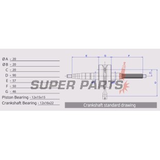 Колянов вал -ATHENA-, Aprilia RS 50 2006-2010, RS4 50 2011-2014, RX 50 2006-2014, SX 50 2006-2014, Derbi GPR 50 2004/2006-2014, Senda 50 2005-2013, Gilera RCR 50 2013-2018, SMT 50 2013-2018