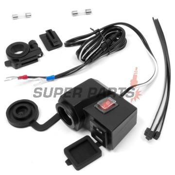 USB адаптер със запалка -4 RIDE- 12V, 2xUSB (3.1A) + волтметър - универсален