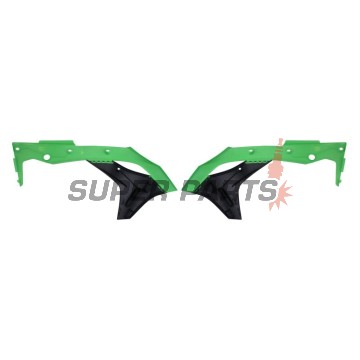Предни странични пластмаси -POLISPORT- черно/зелено, KAWASAKI KX 250 2017-2020