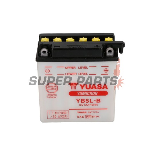 Акумулатор -YUASA- YB5L-B + ELEKTROLIT, 5Ah 12V