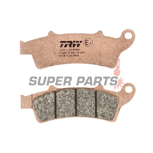 Накладки -TRW- MCB726SRM, синтеровани, Aprilia Atlantic/Scarabeo/Sportcity (125-500, 2003-2015); Kymco People 125i GT; Malaguti Madison 250/400; Peugeot Elyseo 125; Piaggio Beverly 350