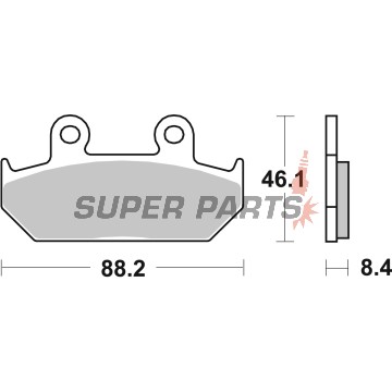 Накладки -BREMBO- 07HO2307, Honda CBR / NX 650 / RS / VFR / VTZ / XL (1986-1994)
