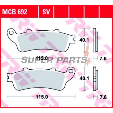 Накладки -TRW- MCB692SV, Honda ST1100 Pan European / Pan European ABS (1996-2001)
