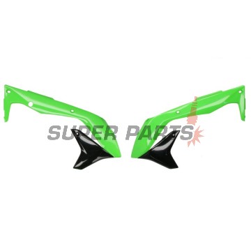 Предни странични пластмаси -POLISPORT- черно/зелено, KAWASAKI KX 450 2016-2018