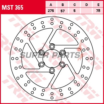 Спирачен диск -TRW- MST365, Husqvarna TE 250 (2014-2018), Suzuki VS 1400 Intruder GL/GLP/GLF (1987-2003)