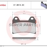 Накладки -BREMBO- 07BB1990, Aprilia RSV / Falco / Pegaso, BMW F800, Ducati Monster / ST / Multistrada, Moto Guzzi Breva / California / Norge / Stelvio, KTM Duke / LC4 / SM, Yamaha XJR / TRX