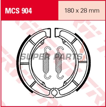 Накладки (челюст) -TRW- MCS904, 180x28mm, Suzuki GSX400S Sport (1986-1987)