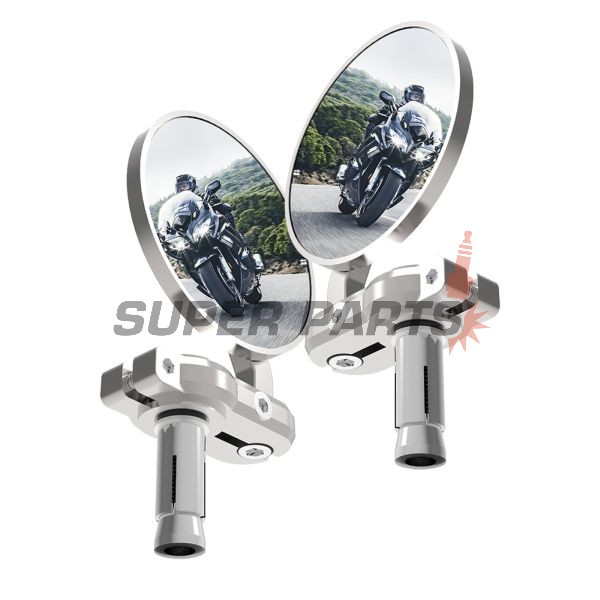 Огледала за край на кормило -OXFORD- Bar End Mirrors, сребристи, комплект