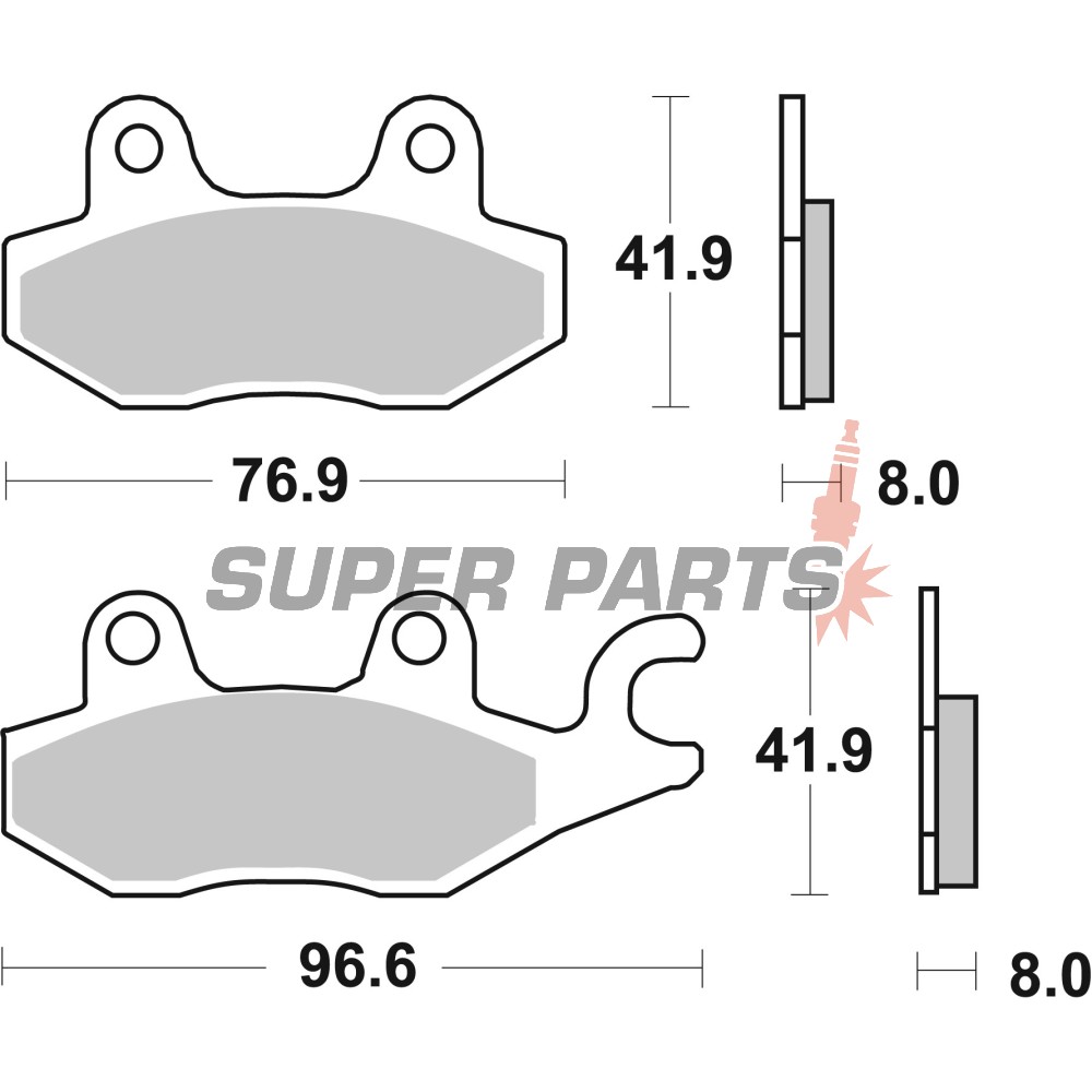 Накладки -BREMBO- 07YA22SP, Cagiva Canyon/Elefant/Navigator, Kawasaki Ninja 250R, Hyosung MS3, Daelim Roadwin 125, CPI XS 250
