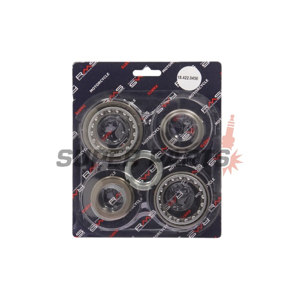 Лагери за предница комплект -RMS- Aprilia Scarabeo 250/400/500 2006-2008, Aprilia Scarabeo 300 2009-2010, Piaggio Beverly 125 2005-2015, Piaggio Beverly 250 2006-2009, Piaggio Beverly 300 2009-2016