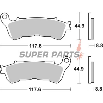 Накладки -BREMBO- 07HO57SP, Harley Davidson Sportster Iron 883 / Forty-Eight / Seventy-Two, Honda CB Hornet / CBF / CBR / NC / Deauville / VFR / Varadero / Transalp, Suzuki Intruder 1800 / Burgman 125