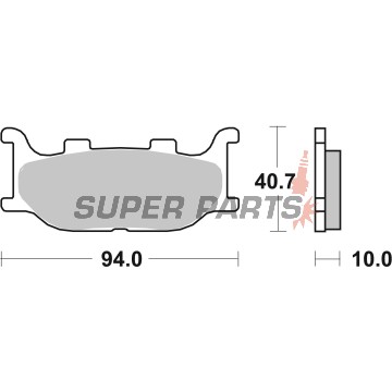 Накладки -BREMBO- 07042XS, Yamaha FZ6 600 / MT-03 660 / SR 125 / XJ 600S Diversion / XV Virago 125 250 / XVS Drag Star 125 250 1100 / YP Majesty 250 400 (1995-2009)