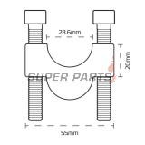 Повдигачи за кормило -OXFORD- 20mm, за 22mm кормило