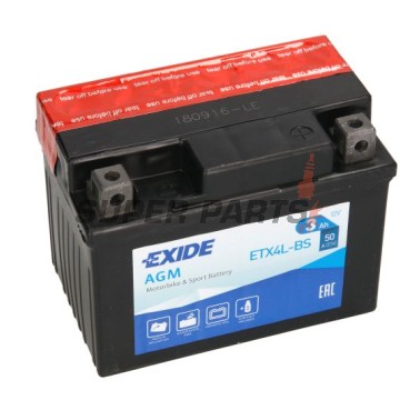 Акумулатор -EXIDE- YTX4L-BS, 3Ah 12V