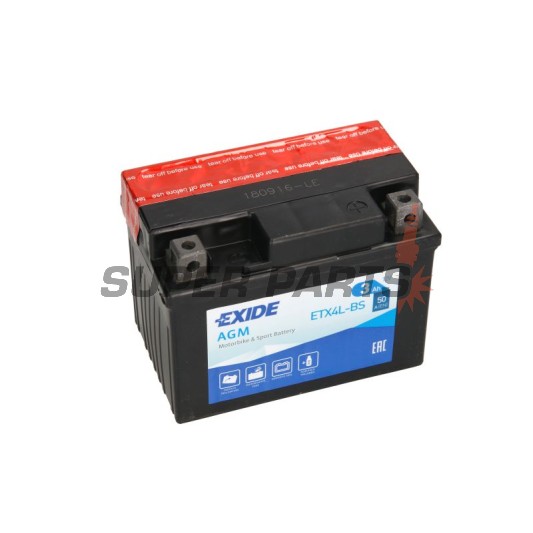 Акумулатор -EXIDE- YTX4L-BS, 3Ah 12V