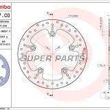 Спирачен диск -BREMBO- 68B407C0, BMW F 650-800 (2006-2013) / HP2 1200 (2007-2008) / K 1200-1300 (2005-2011) / R 1200 (2004-2012)