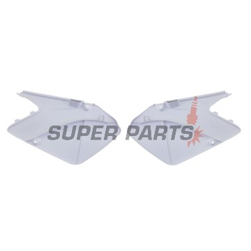 Задни странични пластмаси -POLISPORT- бели, SUZUKI RM 125/250 2001-2008