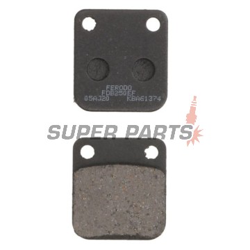 Накладки -FERODO- FDB250EF, Daelim Delfino/NS/Otello/S2/S-Five/History 50-250 1996-2010; Honda CG/CRF 125-150 2003-2016; Kawasaki Eliminator/KLX/KX/KVF/Prairie/Z 65-400 1997-2020; Suzuki DR 125/200 1985-2017; Yamaha YFM Big Bear 350 1999
