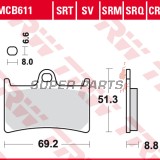 Накладки -TRW- MCB611, Yamaha R1/R6, MT-07/09/10, FZ1/FZ6/FZ8 Fazer, FJR1300, TDM900, XJR1300, T-Max 530, Super Tenere 1200