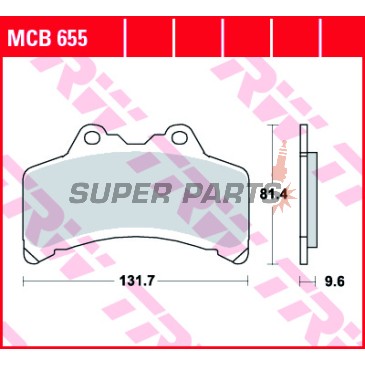 Накладки -TRW- MCB655, Yamaha GTS1000 / GTS1000A ABS (1993-2000)