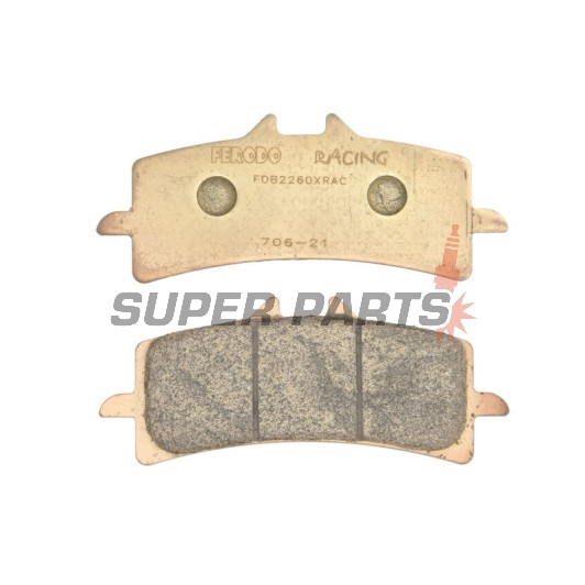 Накладки -FERODO- FDB2260XRAC, Aprilia RSV4 1000, Ducati 848/1098/1198/1299, Hypermotard 1100, Monster 1200, Multistrada 1200/1260, Panigale 1199/1299, Streetfighter 1099, Husaberg FS 650, Husqvarna FS 450 / Nuda 900, Kawasaki H2 / ZX-10R / Z1000, KTM 450