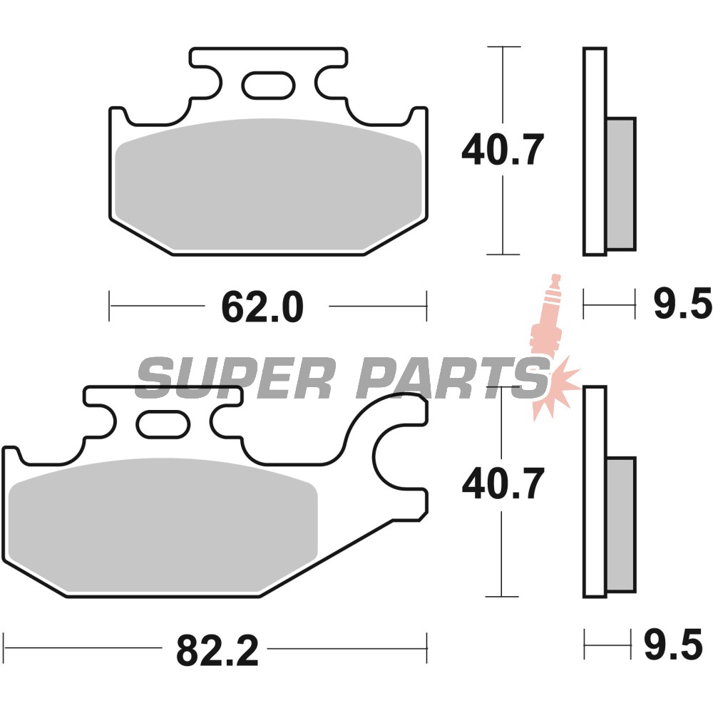 Накладки -BREMBO- 07GR49SD, Bombardier Outlander 400 / Cannondale 400-440 / Kawasaki KFX 450R / Suzuki Burgman 125 (2001-2011)