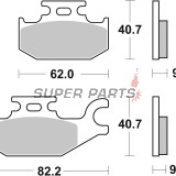 Накладки -BREMBO- 07GR49SD, Bombardier Outlander 400 / Cannondale 400-440 / Kawasaki KFX 450R / Suzuki Burgman 125 (2001-2011)