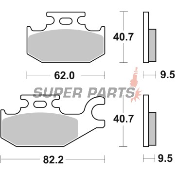 Накладки -BREMBO- 07GR49SD, Bombardier Outlander 400 / Cannondale 400-440 / Kawasaki KFX 450R / Suzuki Burgman 125 (2001-2011)